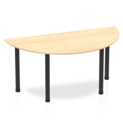 Dynamic Impulse 1600mm Semi Circle Table Maple Top Black Post Leg BF00395 DD