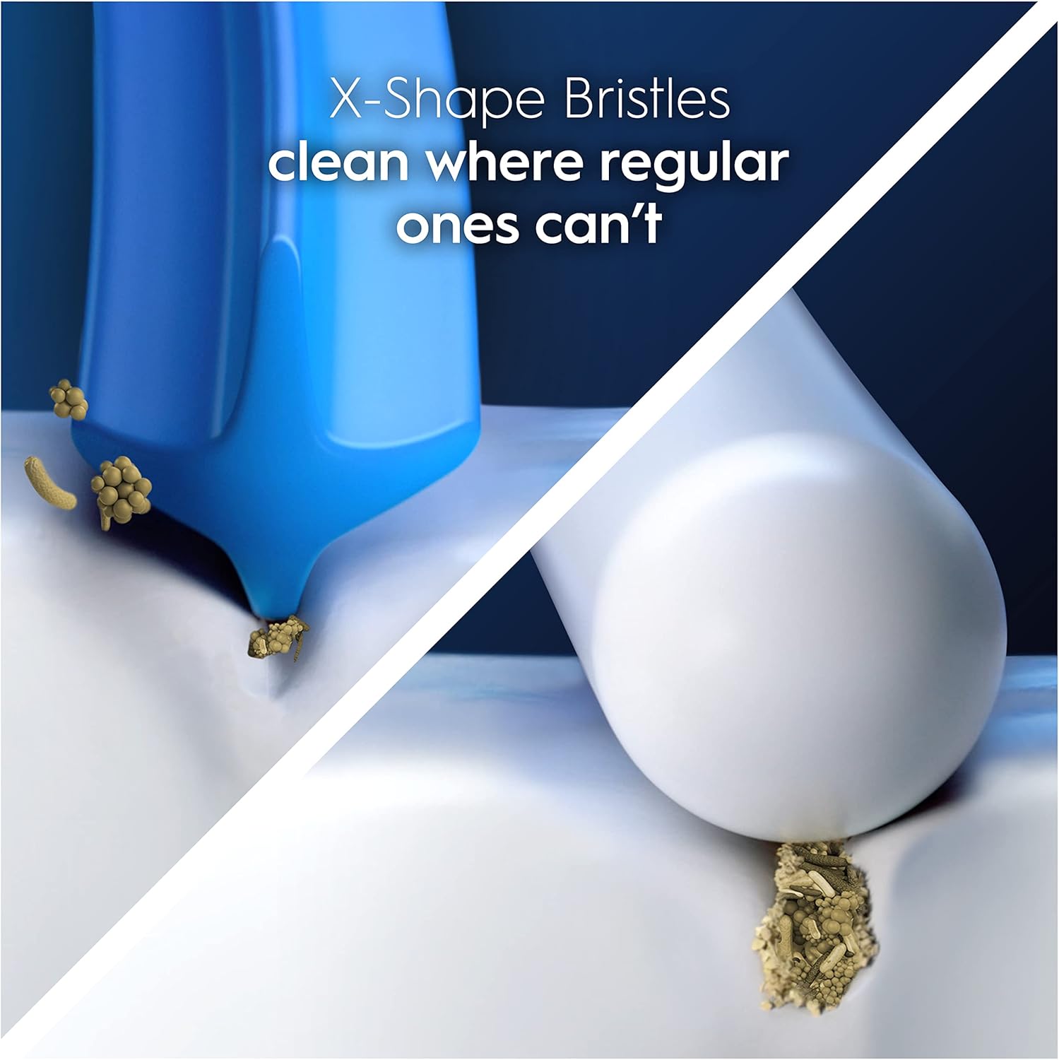 Eight Oral-B 3D White replacement toothbrush heads for electric toothbrushes, designed for effective teeth whitening and cleaning.