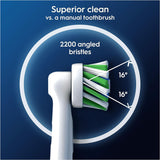 Set of 16 Oral-B CrossAction replacement toothbrush heads with angled bristles for effective cleaning and plaque removal.
