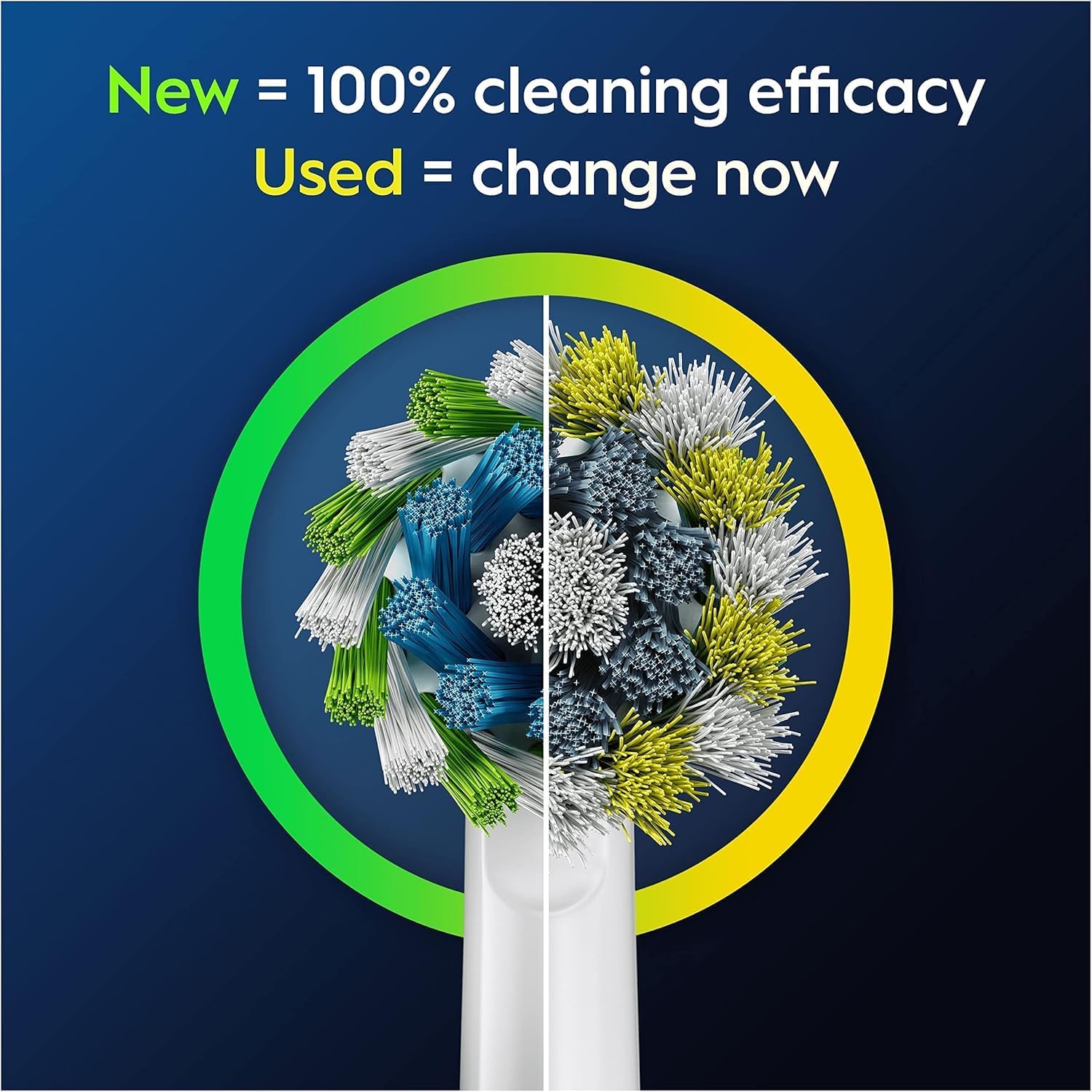 Set of 16 Oral-B CrossAction replacement toothbrush heads with angled bristles for effective cleaning and gum health.