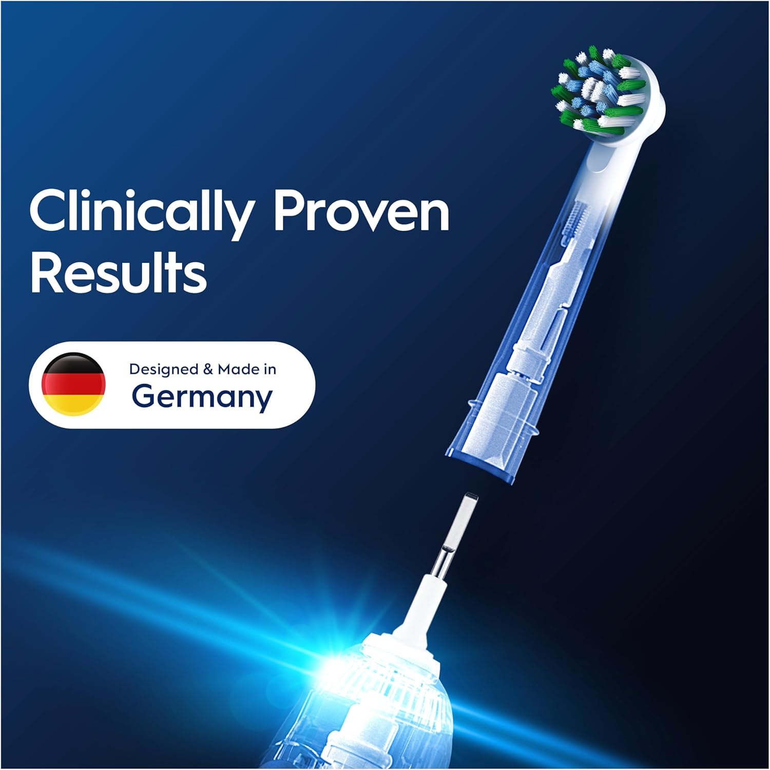 Oral-B CrossAction replacement toothbrush heads in a 16-pack, designed for effective cleaning and oral health.