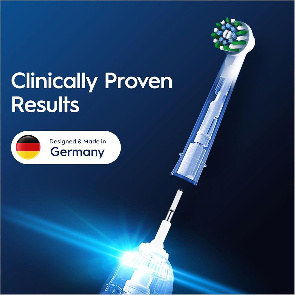 Oral-B CrossAction replacement toothbrush heads in a 16-pack, designed for effective cleaning and oral health.