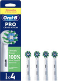 Set of four Oral-B CrossAction replacement toothbrush heads for effective cleaning and gum health.