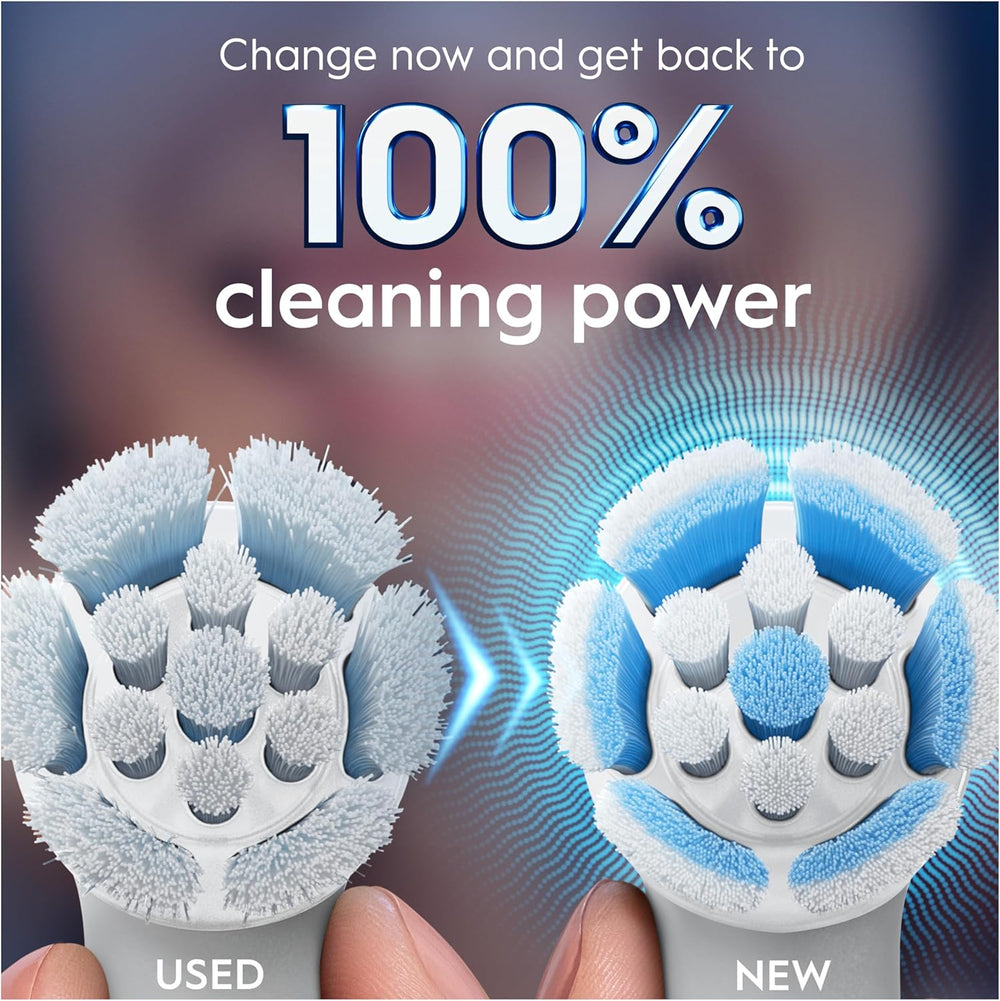 Set of 10 Oral-B iO Gentle Care replacement toothbrush heads in white for electric toothbrushes, designed for gentle cleaning.
