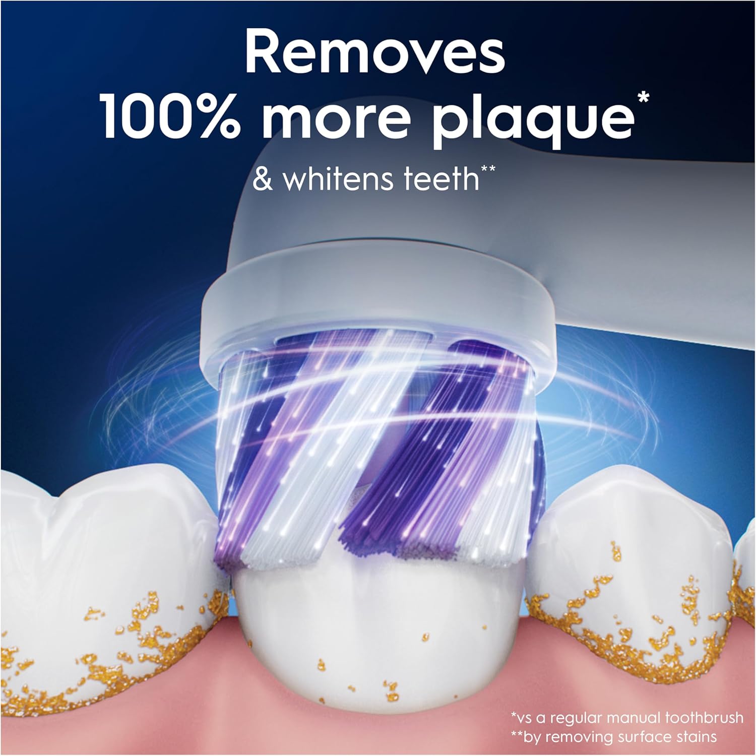 Oral-B iO Radiant White replacement brush heads, white, 4-pack for electric toothbrushes, designed for effective whitening and cleaning.