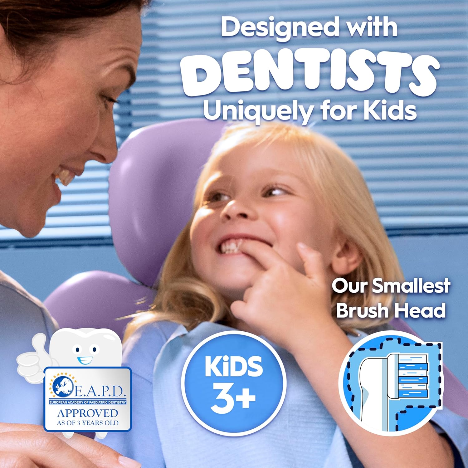 Oral-B Kids Disney Frozen replacement toothbrush heads, 4-pack, featuring Frozen characters, for gentle children's dental cleaning.