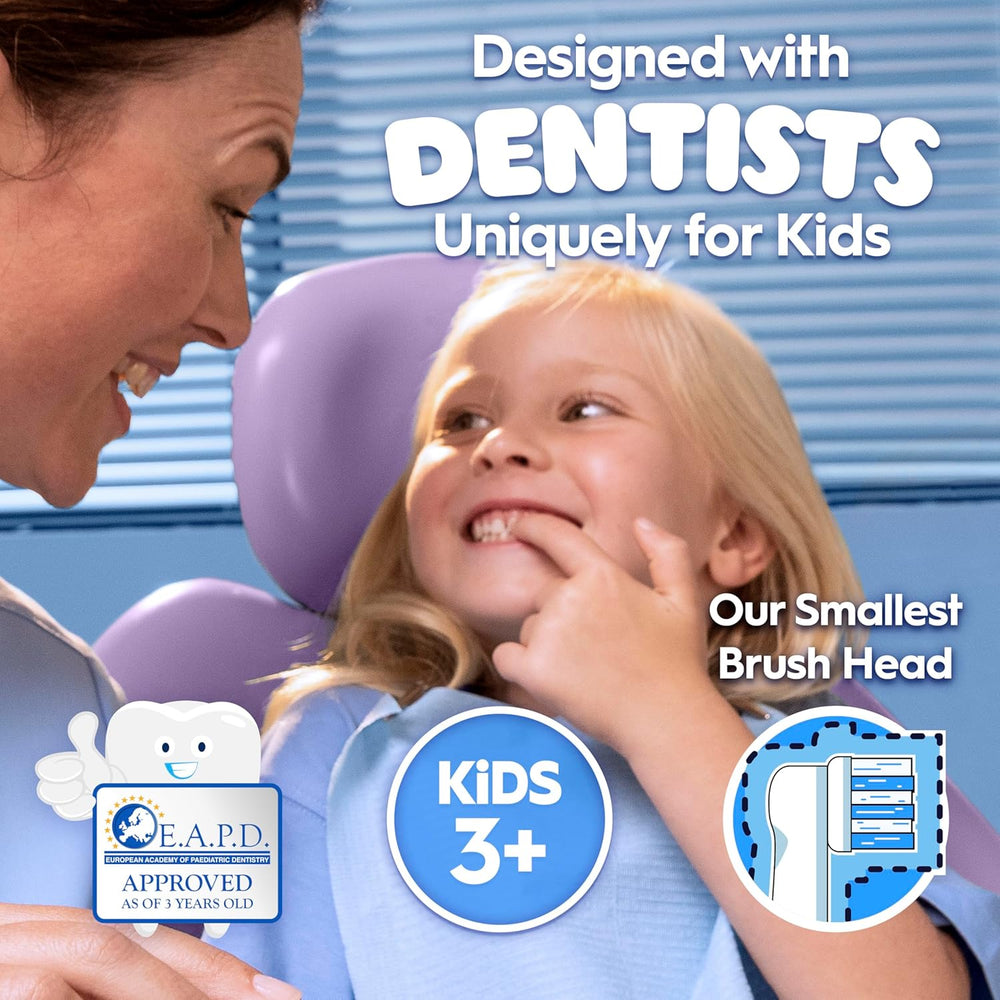 Oral-B Kids Disney Frozen replacement toothbrush heads, 4-pack, featuring Frozen characters, for gentle children's dental cleaning.