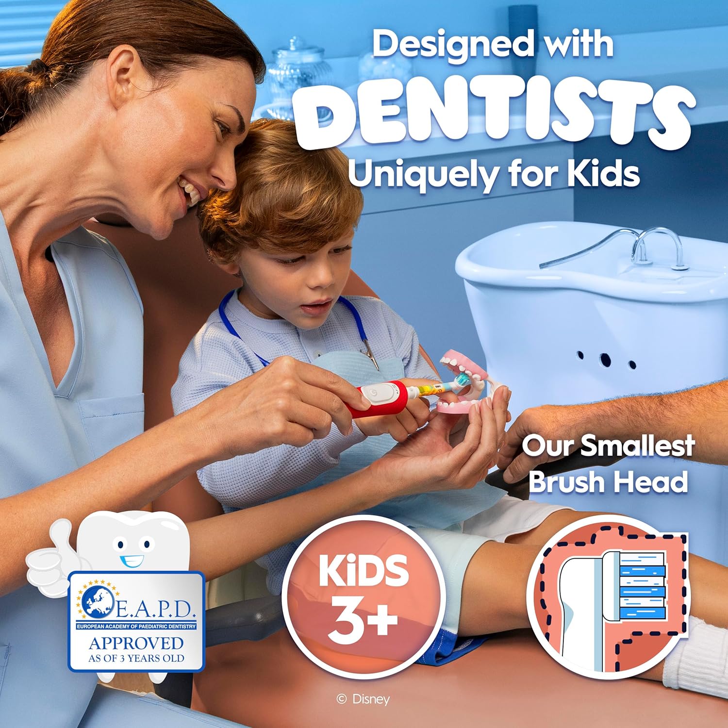 Oral-B Kids Disney Lion King replacement toothbrush heads, 4-pack, designed for children's electric toothbrushes featuring Lion King characters.