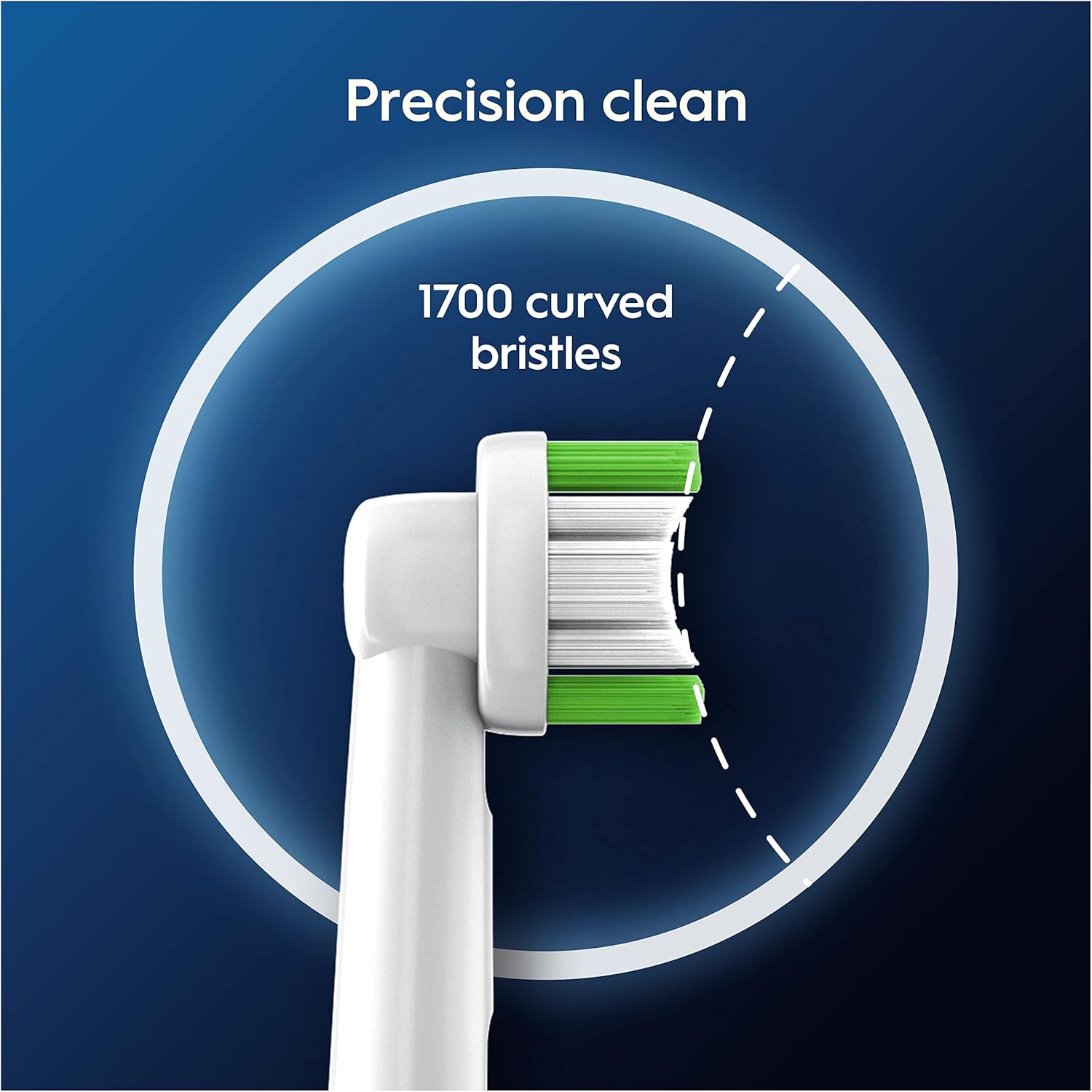 Oral-B Precision Clean replacement toothbrush heads, 4-pack, compatible with various Oral-B electric toothbrush models, shown in image.