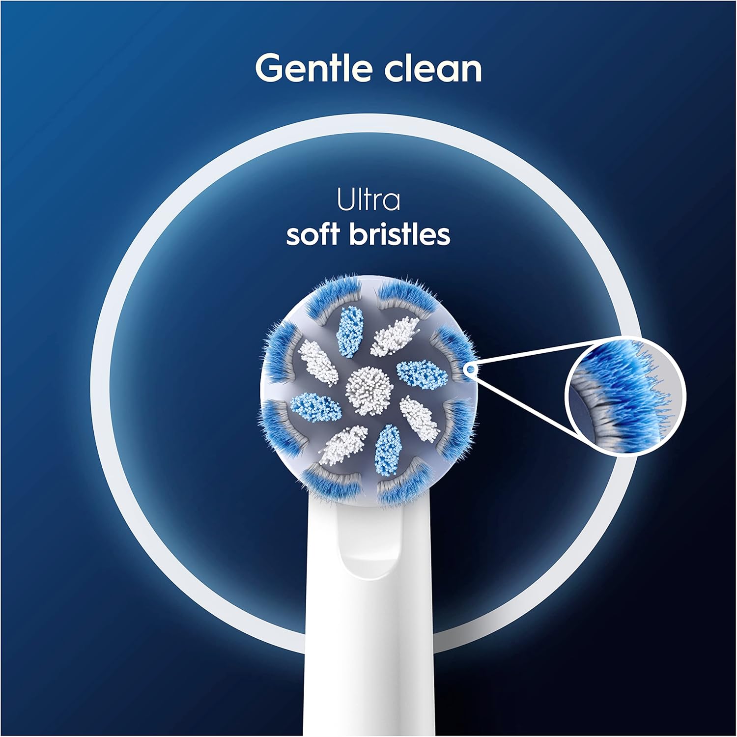 Oral-B Sensitive Clean replacement toothbrush heads, 10-pack, designed for gentle cleaning and compatible with Oral-B electric toothbrushes.