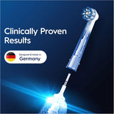Eight Oral-B Sensitive Clean replacement toothbrush heads for gentle cleaning and oral hygiene.