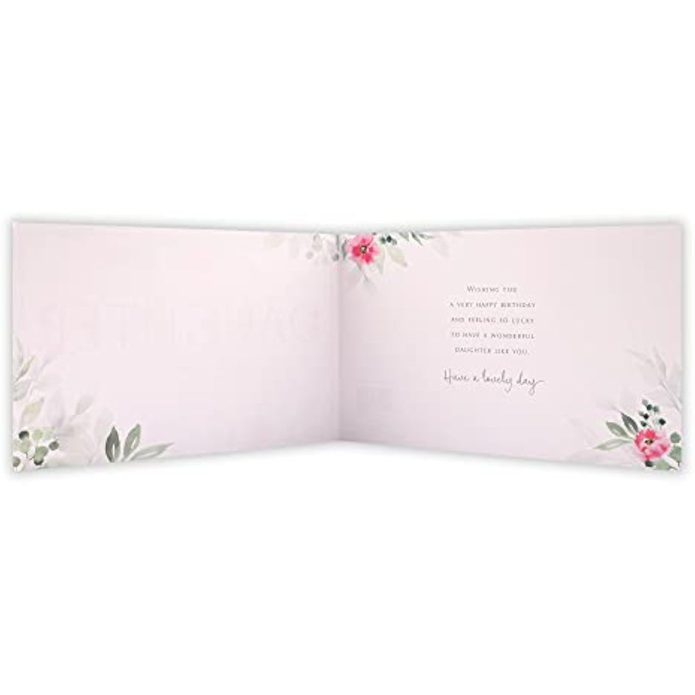 Daughter With Love Flower Birthday Card