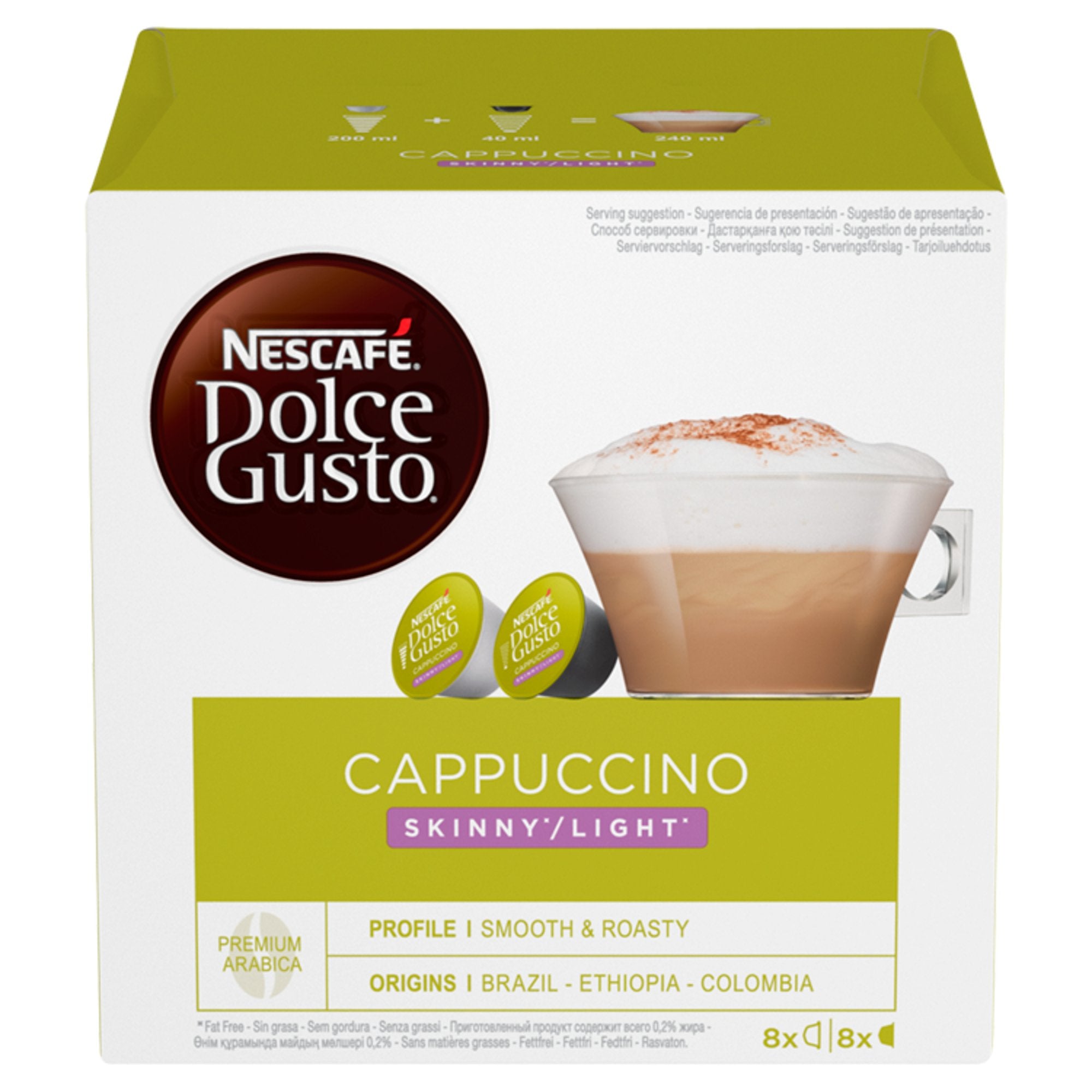 Nescafe Dolce Gusto Skinny Cappuccino 16 capsules (Pack 3) - 12051233