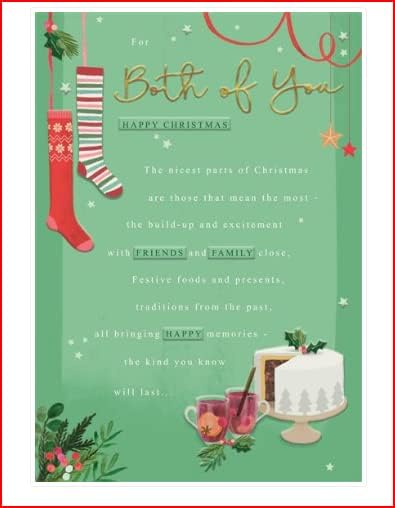 Christmas Greeting Card for Both of You with Festive Seasonal Design and Loving Wishes