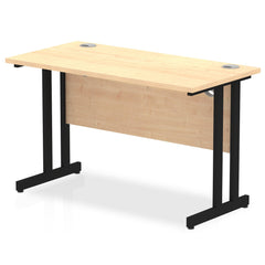 Impulse 1200 x 600mm Straight Desk Maple Top Black Cantilever Leg MI003226 DD
