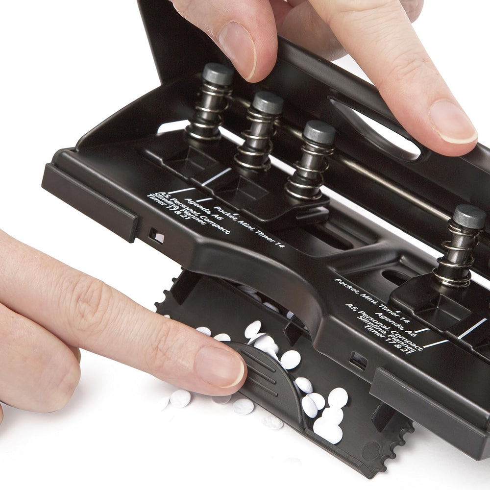 Rapesco Adjustable 6-Hole Organiser/Diary Punch - Black