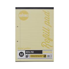 Rhino A4 Special Refill Pad 50 Leaf Feint Ruled 8mm With Margin Yellow Tinted Paper (Pack 6) - HAYFM-6 DD