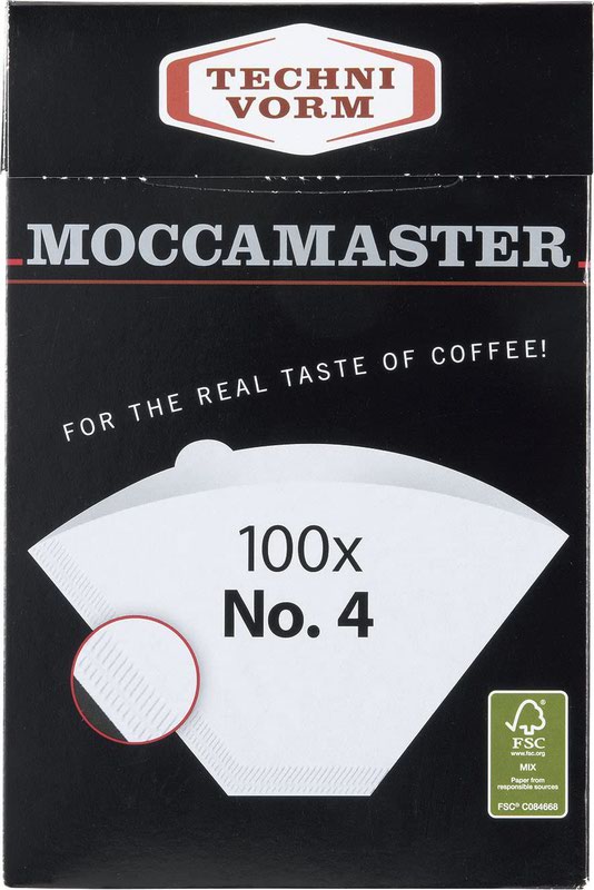 Moccamaster Coffee Paper Filter Number 4 for KB KBG KBGT and CDGT Models 100 Pieces