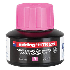 edding HTK 25 Bottled Refill Ink for Highlighter Pens 25ml Pink - 4-HTK25009