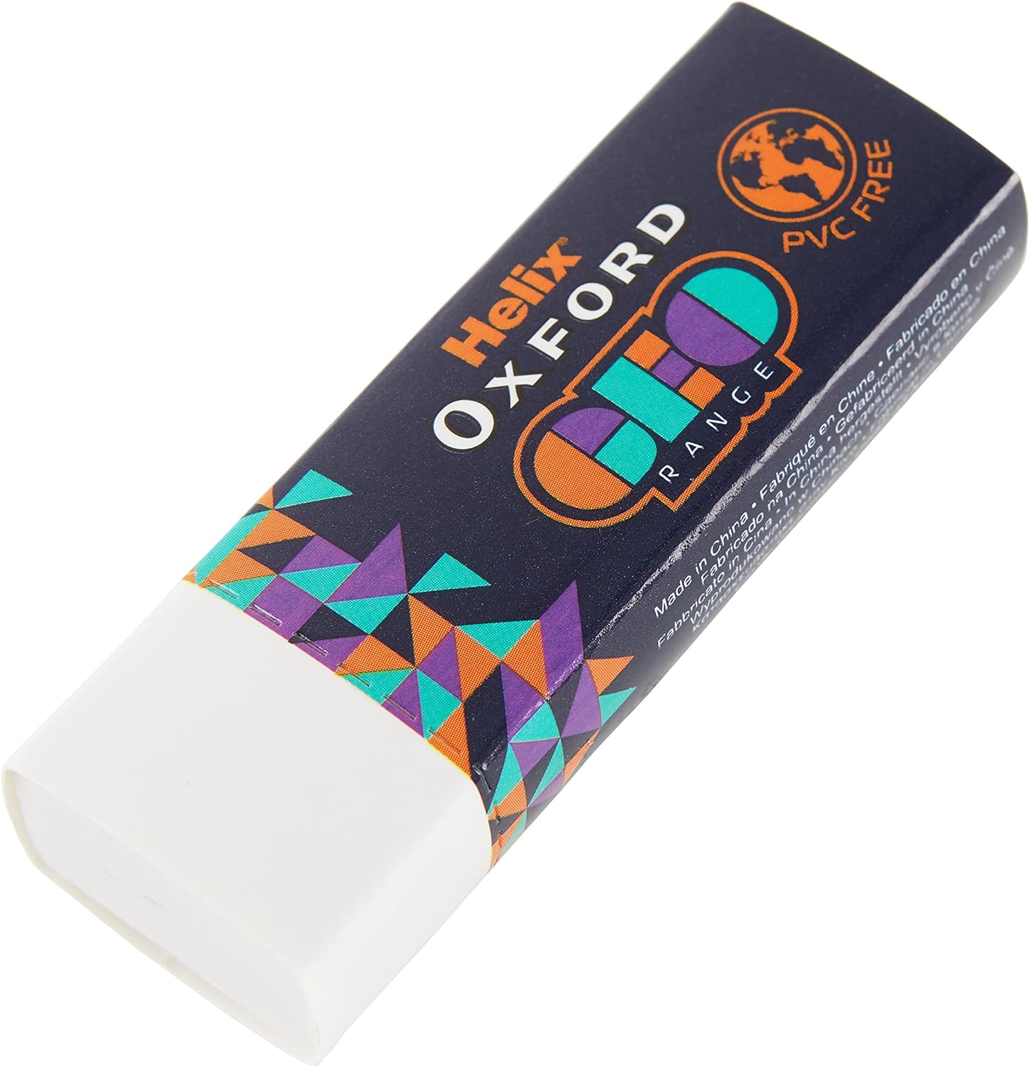 Orange Oxford Geo Twin PK Eraser set, featuring two durable erasers with geometric design for precise erasing.