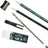Oxford Helix Oxford Geo Student Set, blue and green maths set with rulers, compasses, and protractor for school essentials.