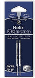 Pack of two Oxford Helix Oxford ballpoint pen refills with black ink, designed for smooth writing and easy replacement.