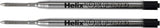 Two black ink Oxford Helix Oxford ballpoint pen refills for pens, showing the refill tips and packaging.
