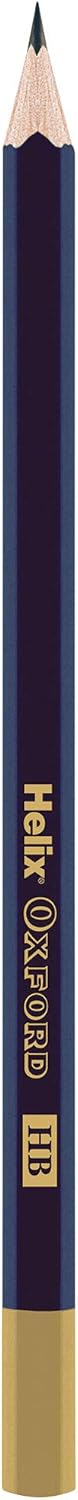 Set of 12 Oxford HB pencils stored in a blue pencil box, ideal for school or office use.