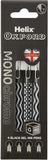 Set of four Oxford Helix Oxford Monochrome Gel Black Ink Pens, sleek black pens for smooth writing and detailed drawing.