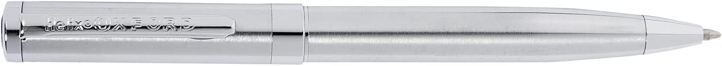 Oxford Helix Oxford stainless steel ballpoint pen with black ink, sleek design and smooth writing tip.