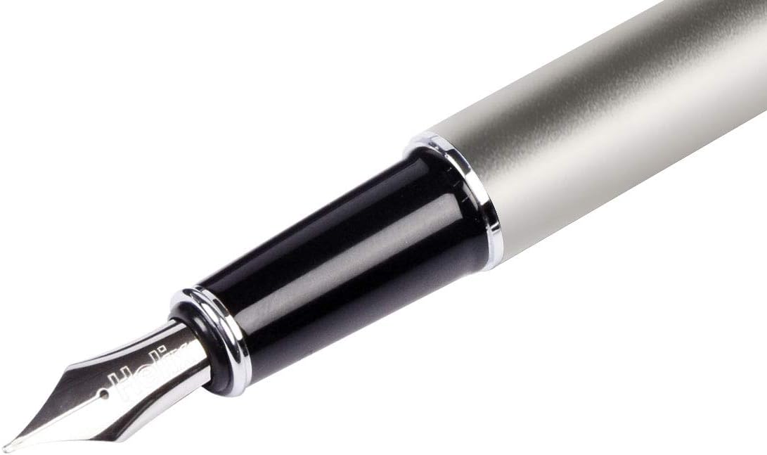 Oxford Helix Oxford stainless steel fountain pen with sleek design and metal grip, ideal for writing and professional use.