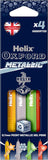 Set of four Oxford Metallic Pens, featuring shiny, colorful ink and sleek design, ideal for writing and drawing.