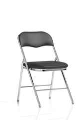 Dynamic Sicily PU Leather Folding Chair Black/Chrome Frame - BR000311 DD