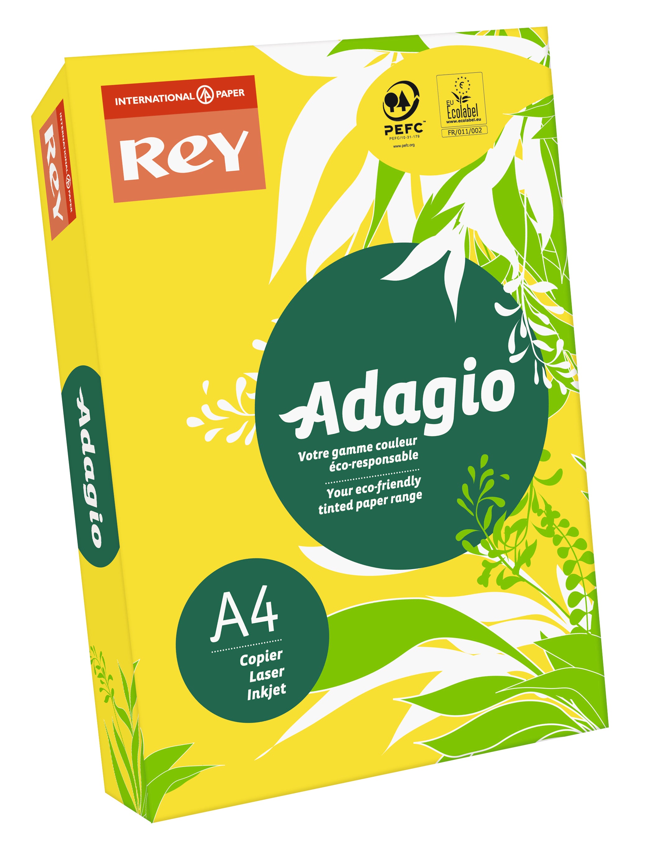 Rey Adagio Paper A4 80gsm Deep Yellow (Ream 500) RYADA080X425