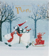 Penguin and Polar Bear-Mum Christmas Card