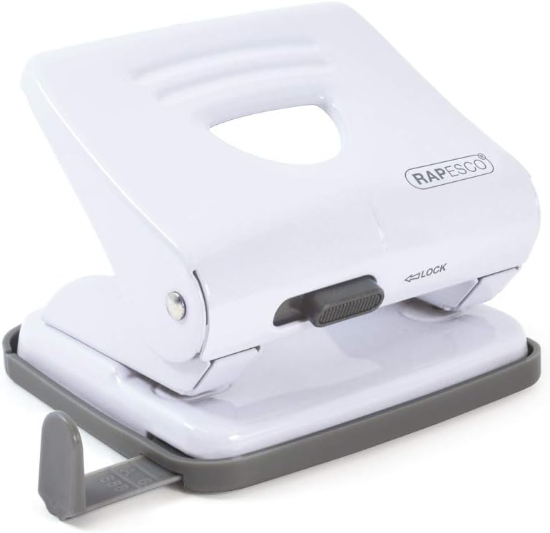 Rapesco 825 2-Hole Metal Punch, 25 Sheets - White