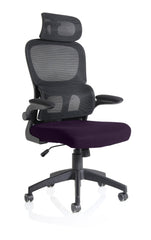Iris Mesh Back Task Operator Office Chair Bespoke Tansy Purple Fabric Seat With Headrest - KCUP2039 DD