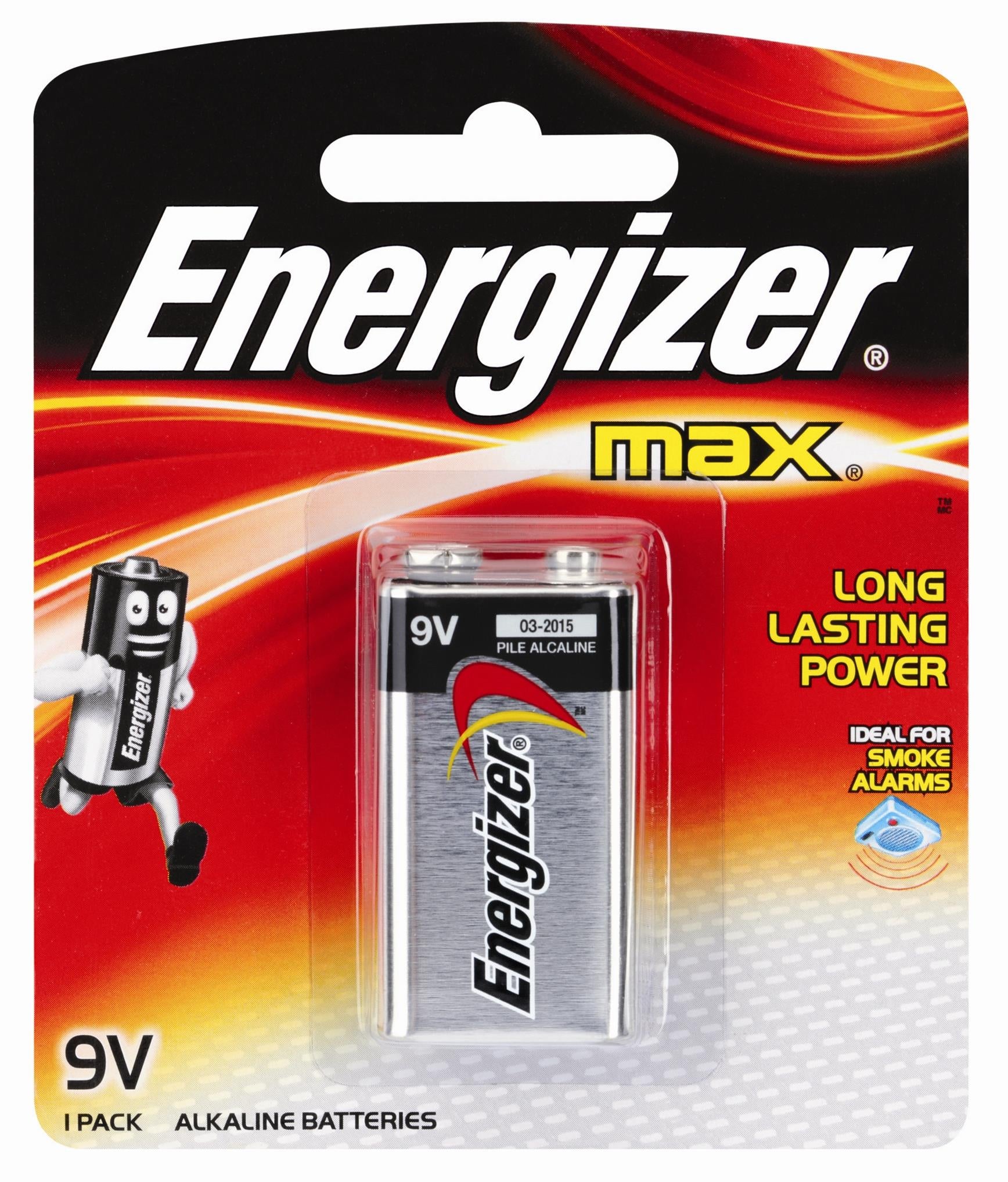 Energizer Max 9V Alkaline Batteries (Pack 1) - E301531800