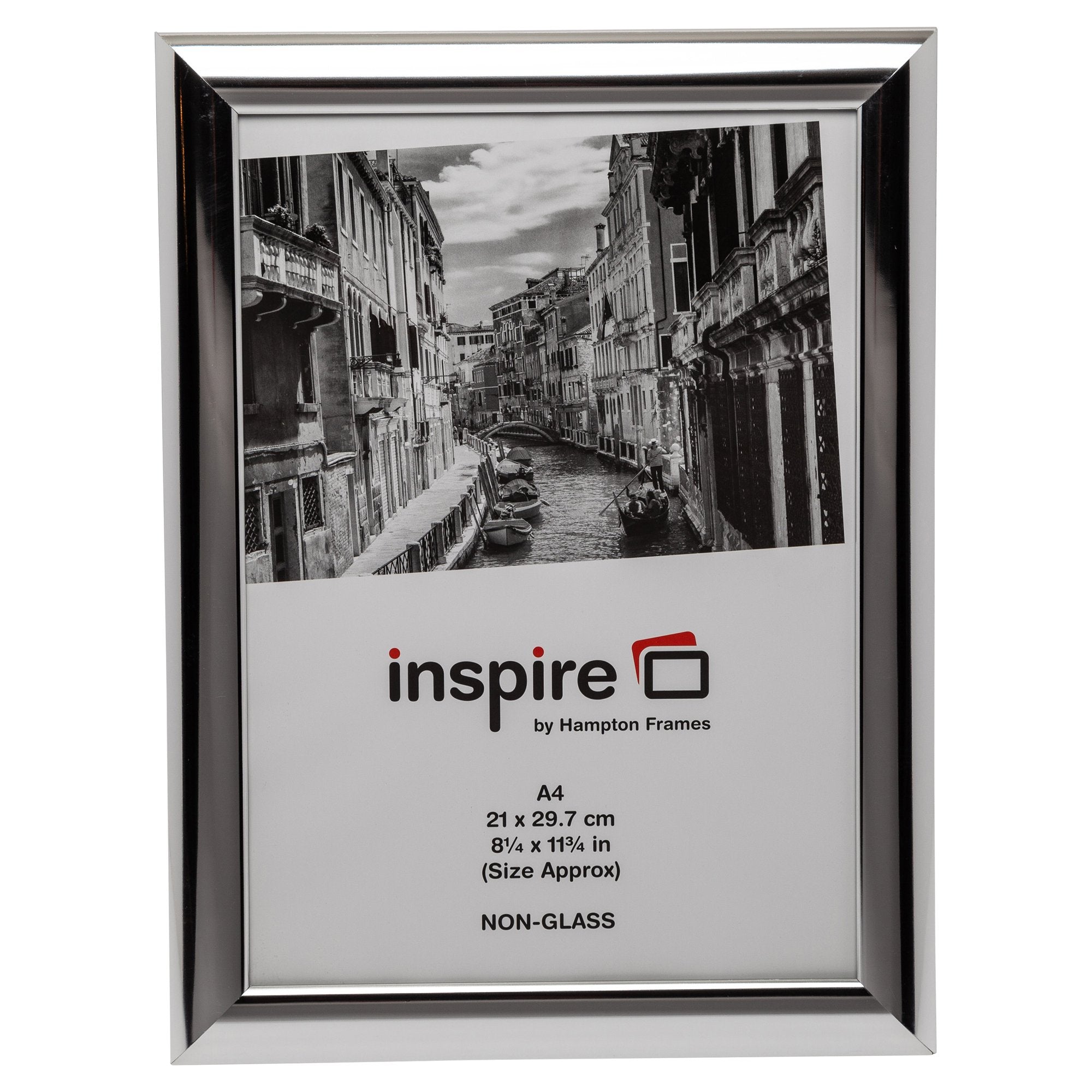 Hampton Frames Shiny Frame Non Glass A4 Chrome PILA4SHING