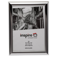 Hampton Frames Shiny Frame Non Glass A4 Chrome PILA4SHING