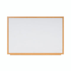 Bi-Office Earth-It Non Magnetic Melamine Whiteboard Oak Wood Frame 1800x1200mm - MB85002319 DD