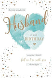 Paper Rose birthday greeting card with love message for husband, featuring a beautiful paper rose and heartfelt verse.