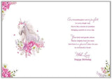 Paper Rose Precious Granddaughter birthday card featuring a unicorn design, perfect for celebrating special occasions.