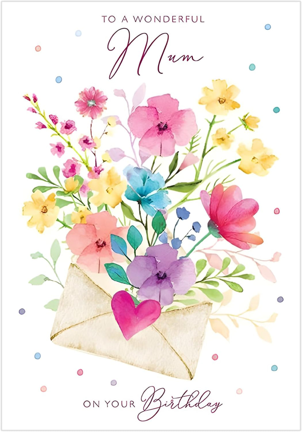 Paper Rose Wonderful Mum birthday greeting card for women, featuring a floral paper rose design, perfect for celebrating mothers.