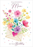 Paper Rose Wonderful Mum birthday greeting card for women, featuring a floral paper rose design, perfect for celebrating mothers.