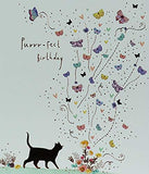 Artistic female birthday card from Paperlink's Lemon Sorbet range featuring vibrant floral and feminine design.