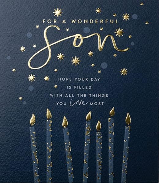 Paperlink Wonderful Son birthday greeting card for men featuring a cheerful design, perfect for celebrating a special occasion.
