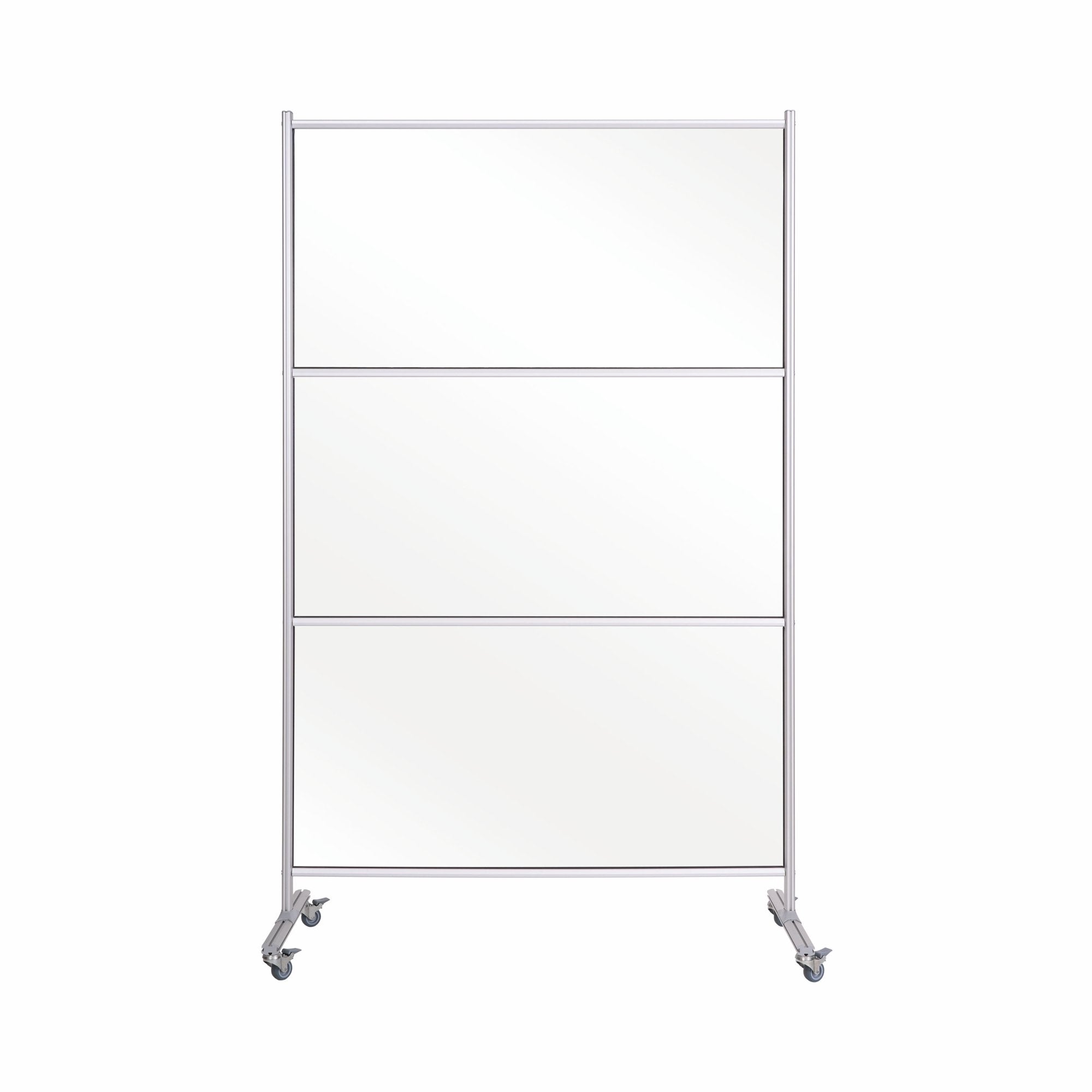 Bi-Office Mobile Glass Divider Screen with Aluminium Frame 1200x1500mm Clear - DSP123046 DD