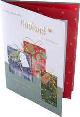 Hallmark Boxed Christmas Card for Husband - Traditional Wrapped Gifts Design
