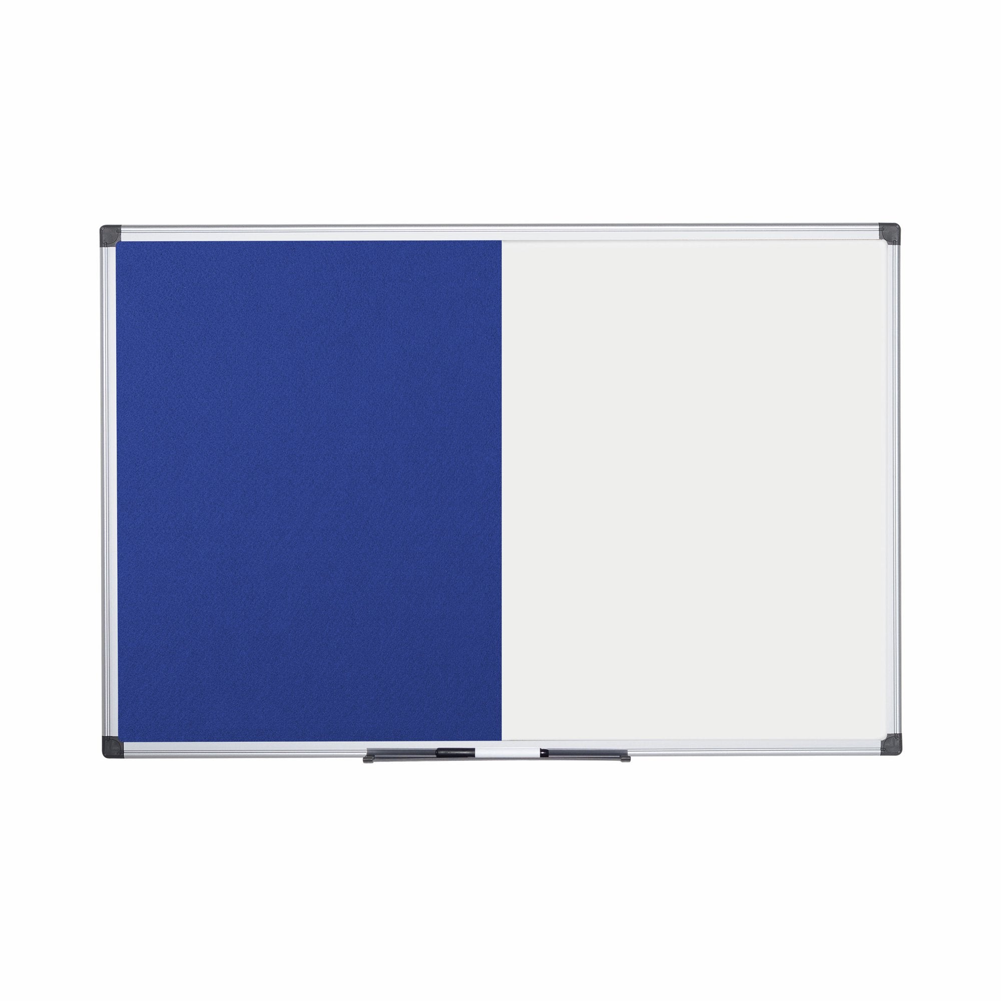 Bi-Office Maya Combination Board Blue Felt/Non Magnetic Whiteboard Aluminium Frame 1200x900mm - XA0517170 DD